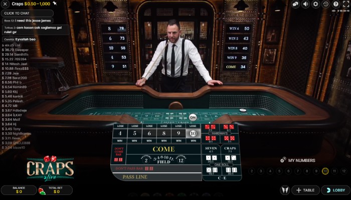 With 1xbet you can play craps with live dealer