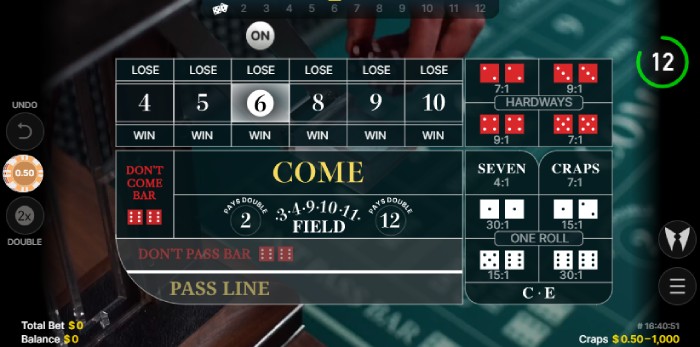 Play live craps online with the 1xbet app