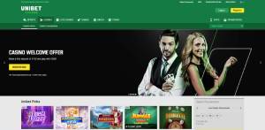 Unibet's main casino page